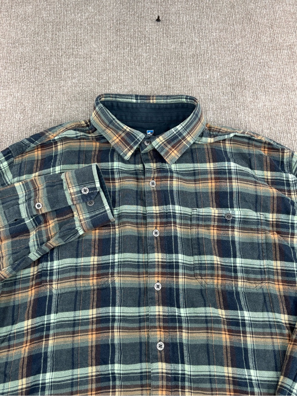 Kuhl The Law Flannel Shirt Mens Large Plaid Cotton Tencel Long Sleeve Outdoor